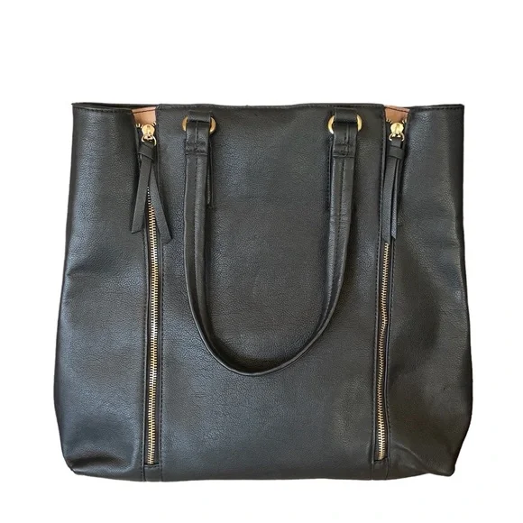 ALDO Large Capacity Black & Tan Tote Bag - Picture 3 of 8